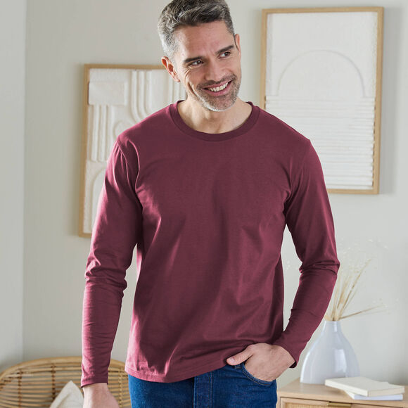 T-shirt met ronde hals en lange mouwen - set van 3 (bordeaux + marine + blauw) T-shirt met ronde hals en lange mouwen - set van 3 (bordeaux + marine + blauw)